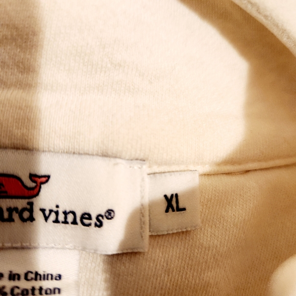 Vineyard Vines | Women's Ivory & Purple Quarter Zipper Shep Sweatshirt (Size XL) - Picture 4 of 16